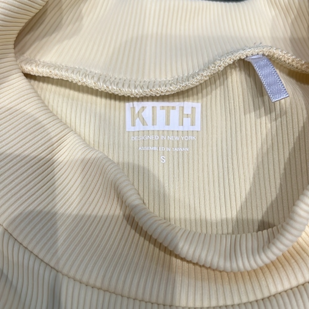 Kith Cream Ribbed Crop Top - Picture 2 of 6
